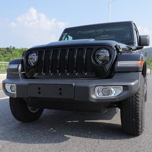 QHCP Car Front Fog Light Cover Foggy Lamp Frame Protector Decoration Sticker For Jeep Wrangler JL 2018-2021 Exterior Accessories