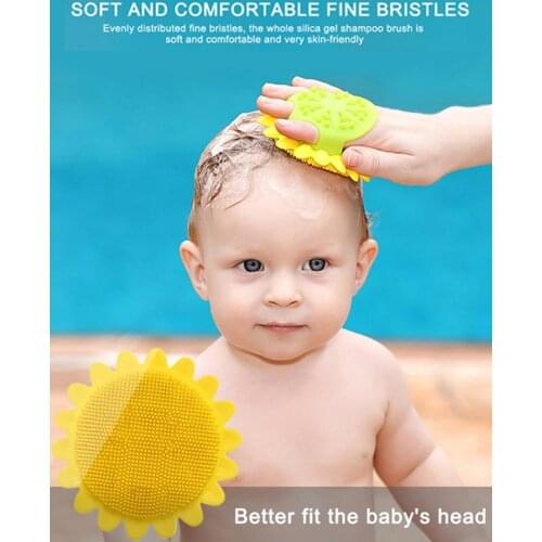 Infant Silicone Shampoo Brush Baby Shampoo Brush Super Soft Silicone Shampoo Brush Bath Brush Baby Toiletries