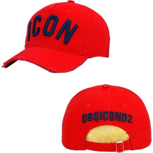 DSQICOND2 Red Casual Brand Snapback Baseball Cap for unisex 2021 ICON Solid Letter Snapback Caps DSQ new Bone Gorras Casquette