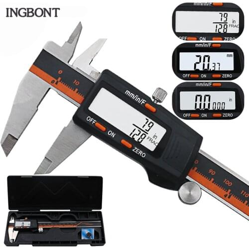 INGBONT 6 Inch 0-150mm Electronic Digital Readout Vernier Caliper Micrometer Stainless Steel Depth Measuring Tools