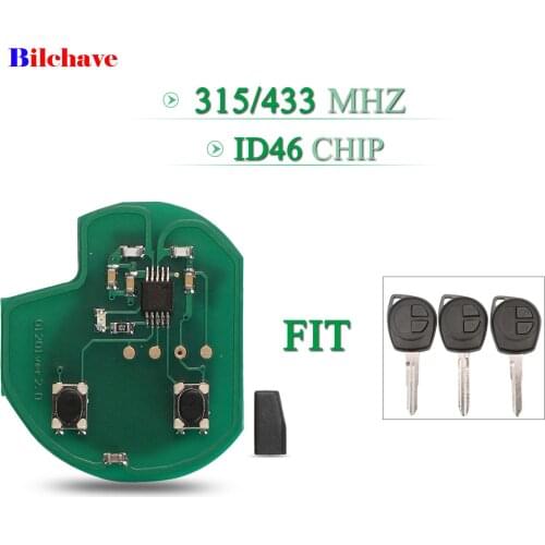 Bilchave 2 Buttons Remote Key Electronic Circuit Board 315/433Mhz ID46 Chip For Suzuki Swift SX4 Alto Vitara Ignis Jimny Splash