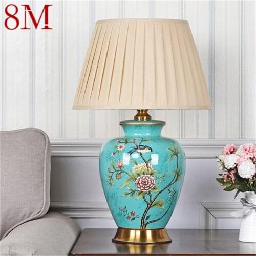 8M Ceramic Table Lamp Desk Light Luxury Modern LED Pattern Design For Home Bedroom Living Room