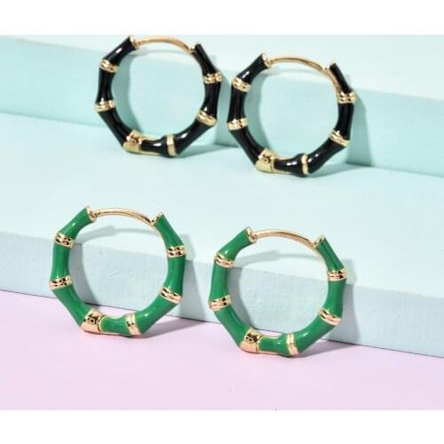 Korean fashion creative new copper ear buckle painting oil female/girl simple sweet romantic fashion jewelry earrings ER-441