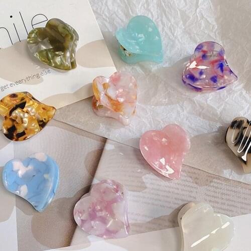 Korea Acrylic Hair Accessories Mini Acetate Leopard Print Love Headband Peach Heart Grab Clip Bangs Hairpin Jewelry Hair Clips