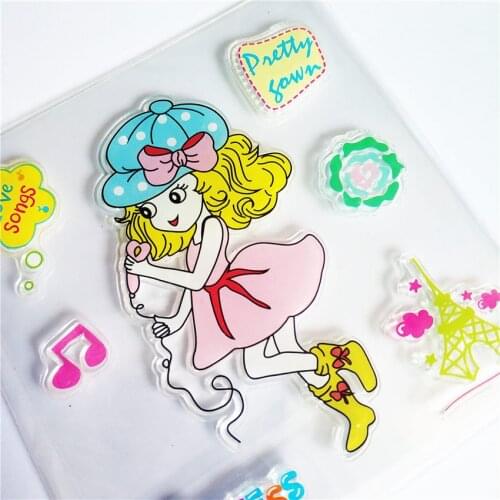Colorful Princess hat Transparent Clear Stamps / Silicone Seals Roller Stamp for DIY scrapbooking photo album/Card Making