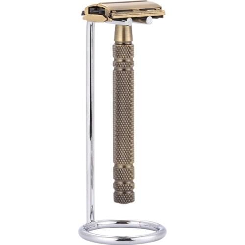 YINTAL Copper Dual Edge Razor Butterfly Open Long Non-slip Handle Men' Shaver Classic Manual Safety Razors