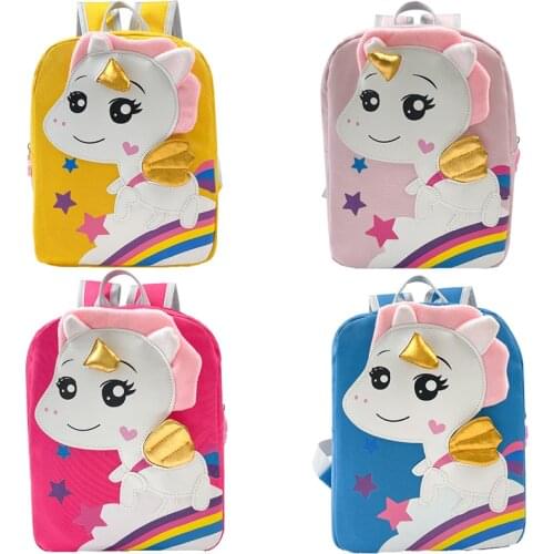 Toddler Girl Kawaii Backpack Unicorn Cute Backpacks Baby Girls Bags Cute Zipper Plush Backpack Girls Kids Cartoon Bags