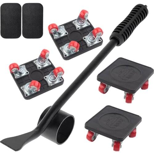 5Pcs Furniture Transport Roller Set Removal Lifting Moving Tool Heavy Object Mover Household Furniture Mobile Slides Trolley
