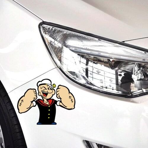 Aliauto Car-styling Popeye Action Funny Car Sticker And Decal Accessories For Ford Focus Polo Golf Skoda Toyota Peugeot Renault
