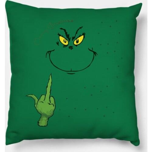 Smile and Middle Finger Ugly Printed Christmas Pillowcase 2020 Decor for Home Merry Christmas Ornament Navidad Xmas Gifts