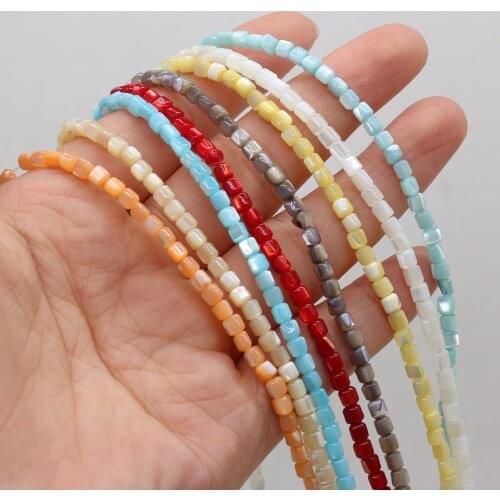 2021 New Natural Shell Seawater Cylindrical Beaded DIY Necklace Bracelet Anklet Party Gift Jewelry Making Bead 3.5x3.5mm