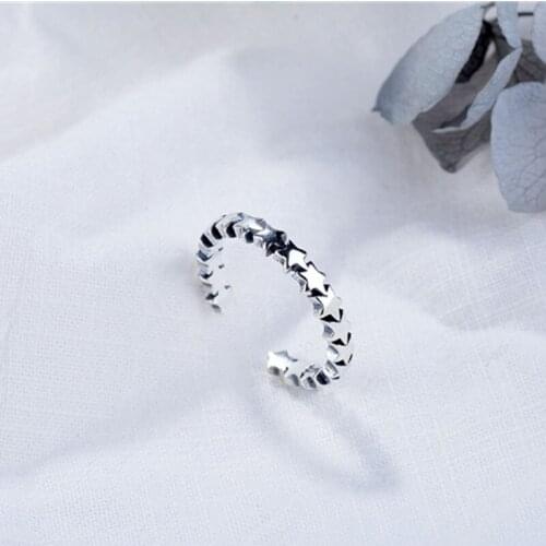 New Star Stackable 925 Sterling Silver Finger Rings For Women Statement Adjustable Engagement Ring 2019 Jewelry Hot Sale