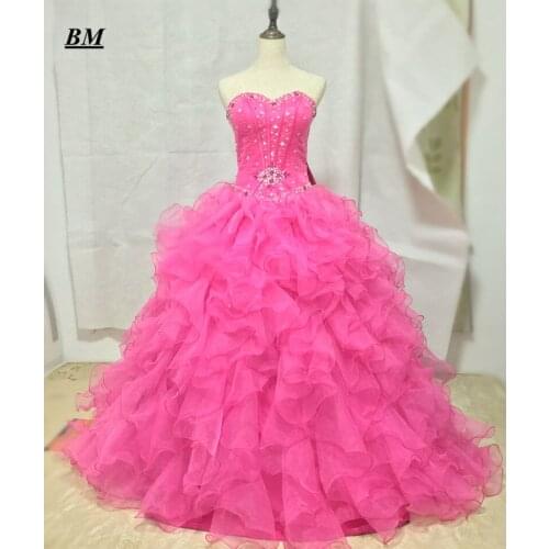 New Quinceanera Dress 2019 Sweetheart Ball Gown Sweet 16 Dress Beading Prom Party Gown Debutante Vestido De 15 Anos BM192
