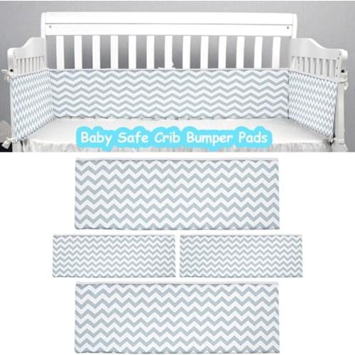 New Baby Bed Crib Bumper Pads Detachable Safe Protective Cotton Cushions For Infants Newborn Safe Fence