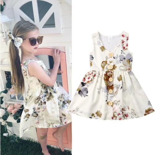 Toddler Baby Girls Sister Floral Sleeveless Dress Princess Party Tutu Dresses Sundress & Bodysuit
