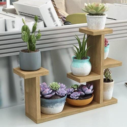 MINI Multi-tiers Flower Plant Holder Stand Rack Wooden Plant Stand Balcony Garden Flower Plant stand Bonsai Display Shelf