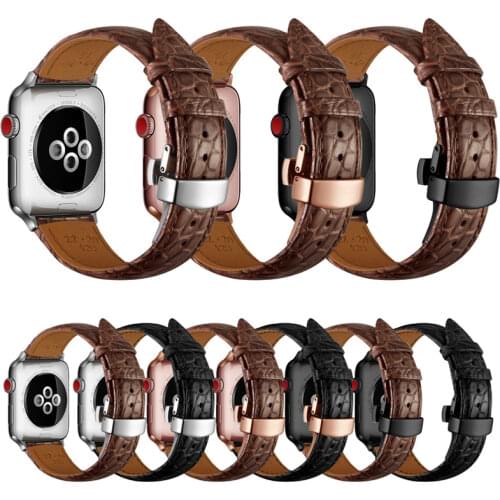Strap for Apple watch band 42mm 38mm 44mm 40mm Italy alligator high quality Genuine Leather apple watch 6 4 5 3 iwatch bracelet