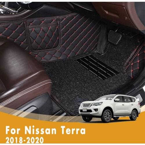 RHD Luxury Double Layer Wire Loop Carpets Car Floor Mats For Nissan Terra 2020 2019 2018 Cover Auto Accessory Kits Protect