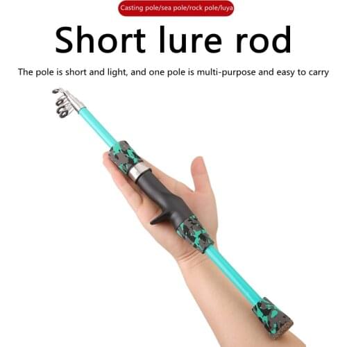 FRP 1.5M 1.8M fishing rod portable travel rotating rod telescopic lure rod rock fishing rod fishing gear supplies