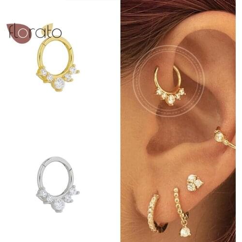 Minimalist Style 925 Sterling Silver Ear Buckle Exquisite Girl Hoop Earrings Gold/Silver Fashion Jewelry Birthday Gifts