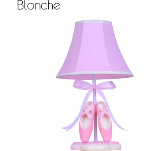 Modern Ballet Shoes Table Lamp for Childrens Room Lovely Led Stand Desk Light Princess Bedroom Bedside Lamp Lighting Fixtures