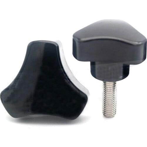 2pcs M6 stainless steel triangle hand screw square plastic head adjustment round arc type knob handle bolt 10mm-110mm length