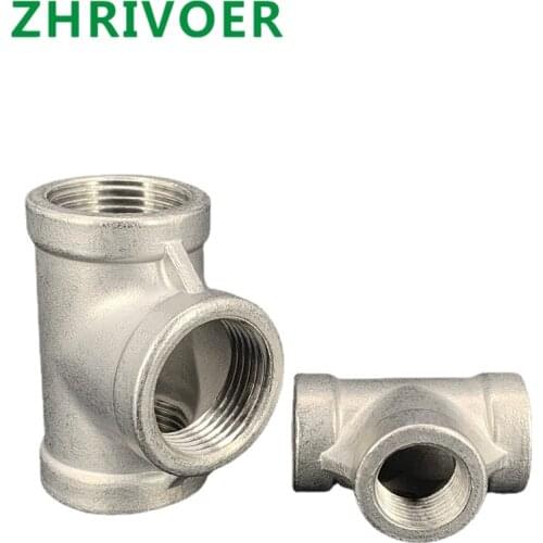 Stainless steel tee die casting internal thread / internal thread 4 in 1 inch 2 inch /dn15/dn25 internal tooth tee pipe joint