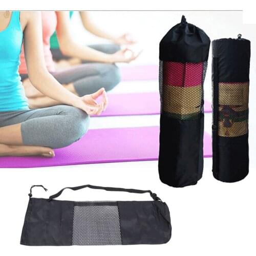 Convenience Black Yoga Backpack Yoga Mat Waterproof Backpack Carrier Mesh Adjustable Strap Sport Tool Gym Bags