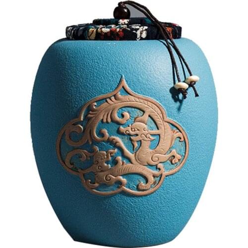 Dear Pet Memorials Plum Blue Glaze Ceramics Pet Cremation Urn