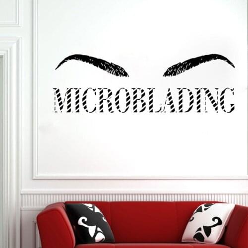 Eyebrow MICROBLADING Wall Decal Window Door Vinyl Sticker Woman Face Deco For Beauty Salon Waterproof DIY SL04