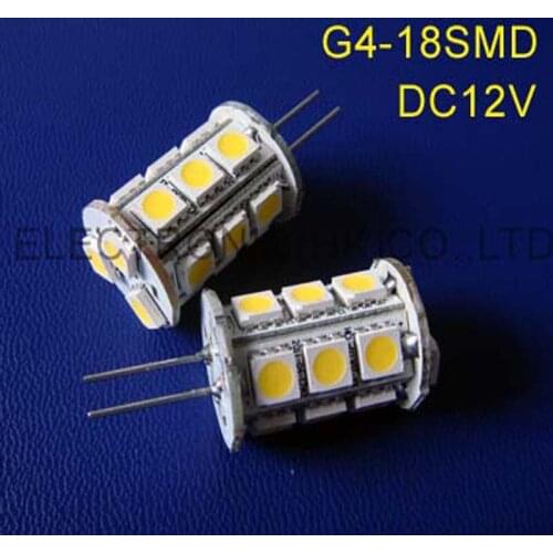 High quality G4 led light,18SMD 5050 G4 led lamp DC12V G4 bulb (free shipping 2pcs/lot)