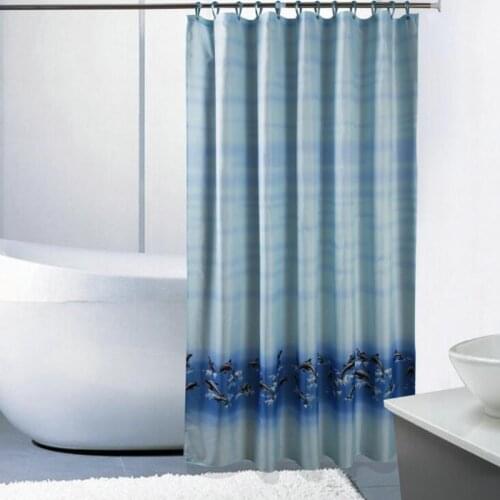 Dolphin Bath Clean Bathroom Thicken Waterproof Mildew Polyester Cloth Shower Curtain with plastic hook Bathroom supplies SK-13A