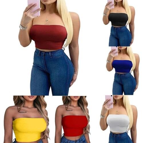 Women Casual Tank Top Cami Bustier Blouse Sleeveless Sport Crop Top T-Shirt hot sale ladies solid color Shoulder Tank