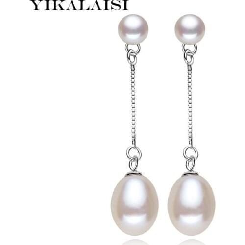 2017 new 100% genuine Natural long earrings fashion jewelry for Women 925 sterling silver pearl Jewelry double earrings gifts