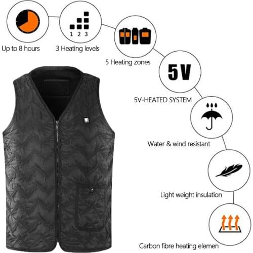 New USB Heated Vest Winter Sleeveless Jacket Temperature Adjustable Outdoor Waistcoat Hiking Heater Vests For Men And Women