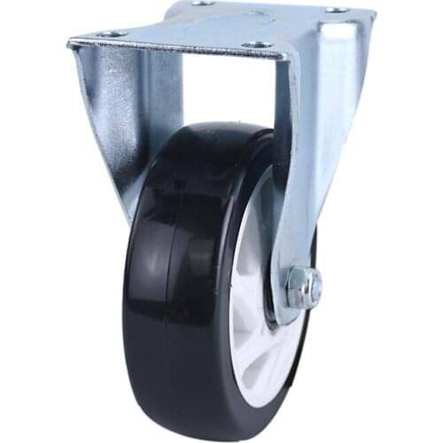 1Pcs 4-inch Furniture Fixed Flat-Panel PU Casters Office Chair Swivel Caster Wheel Metal Heavy Bearing Wheel