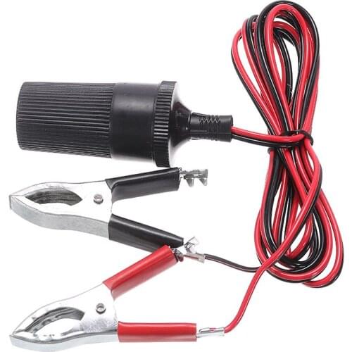 12V 15A Car Battery Terminal Clip-on Cigarette Lighter Power Socket Adapter for Cars Boat Caravan Durable Auto Replacement Parts