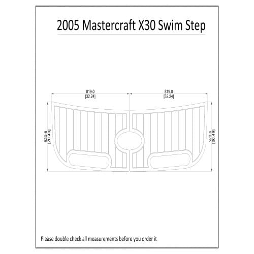 2005 Mastercraft X30 Swim Step Boat EVA Teak Decking 1/4" 6mm