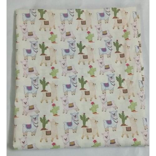 50x105cm Alpaca & Cactus Printed Cotton Fabric 001 Fabric Patchwork for Cloth Dress Party Home Decor