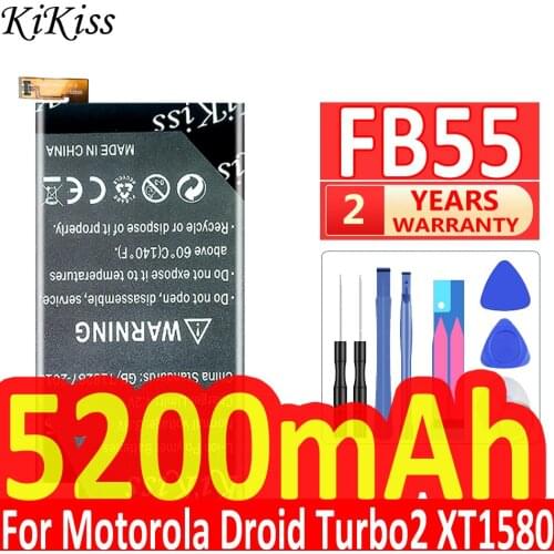 KiKiss 5200mAh FB55 Battery for Motorola Moto DROID Turbo 2 Turbo2 XT1585 XT1581 XT1580 Moto X Force MotoX Force Phone