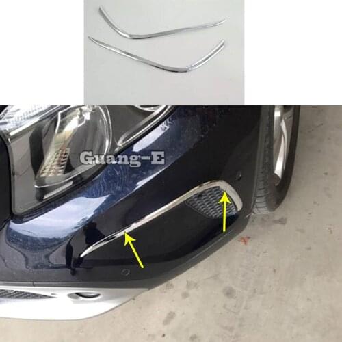 For Mercedes Benz GLA 2015 2016 2017 2018 2019 Car ABS Chrome Cover Trim Front Head Fog Light Lamp Frame Stick Parts 2pcs