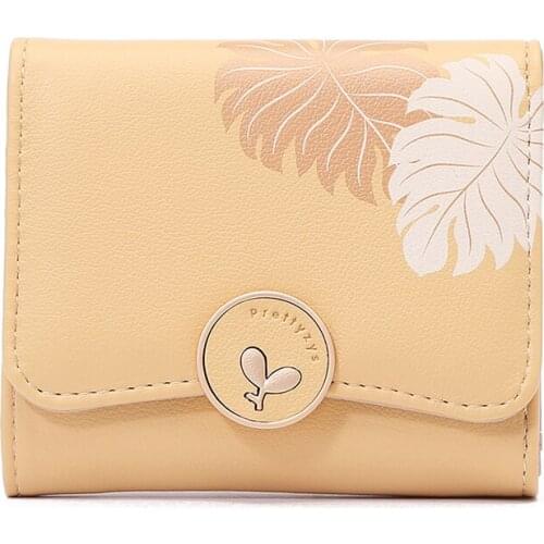 Brand New Women Short Wallet Fashion Printing Three Fold Coin Wallets Fresh Purse Card Holder Lady Student Small Cartera