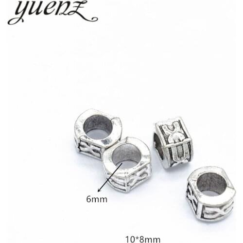YuenZ 15pcs Antique Silver color Big Hole X Beads Spacers Beads Fit European Charm Jewelry Accessories DIY Findings R150