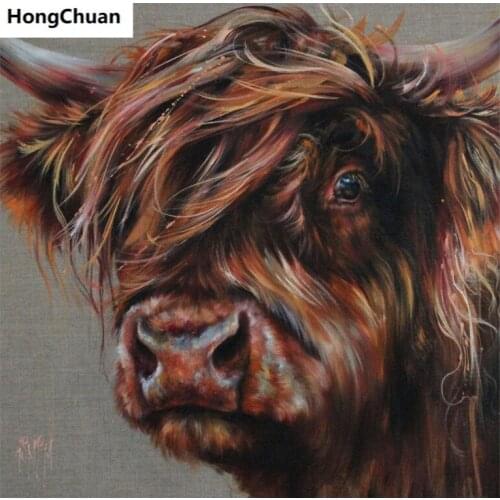 Fast delivery cow 5D DIY square/round diamond painting mosaic cross stitch home decoration mural Christmas gift New Year