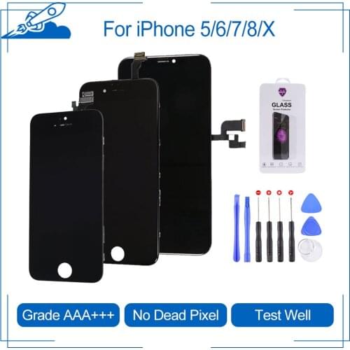 Elekworld Grade For iPhone 5 6 7 8 X LCD Display Screen Module Touch Digitizer Replacement Glass Phone LCD Screen No Dead Pixel