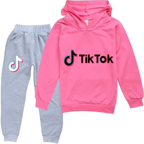 TIK TOK Children clothing Hoodies sets boys clothes Hoodies cartoon suits toddler girls top+pant 2Pcs set sports suit