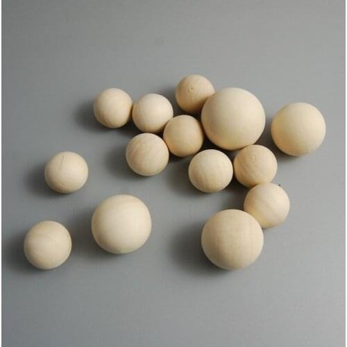 10MM-50MM Round Wooden Ball Unfinished Wood Round Balls Hardwood Birch Small Wooden Balls for DIY Crafts and Home Decor