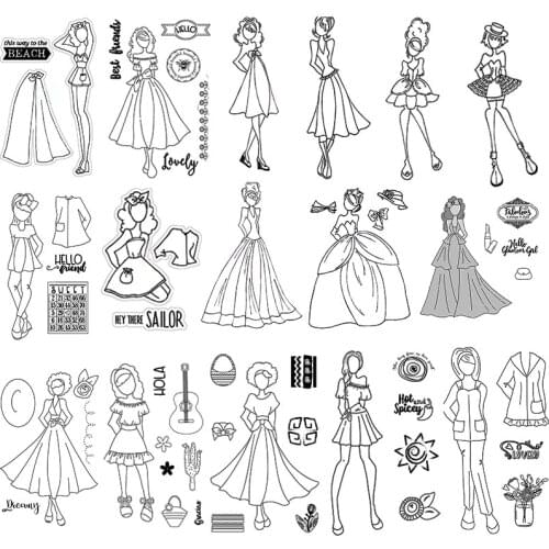 Serise Lovely Dolls Pretty Girls Elegant Princess Women Transparent Clear Stamps for DIY Scrapbooking Cards Crafts 2021 New