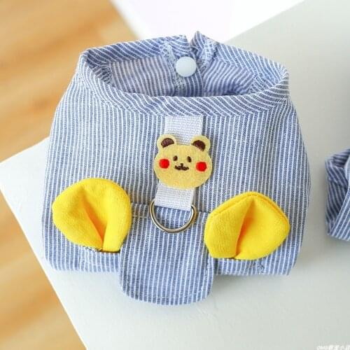 Blue Stripe Summer Dog Harness Vest Pet Outfit Clothing For Small Puppy Cat Animal Outdoor XS XL Bull Terrier Toys XL Chihuahua