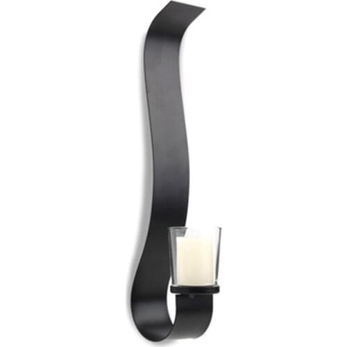 Hot 2Pcs Wrought Iron Candle Holder Shelf Classic Design Wall Hanging Candle Holder for Home Decoration